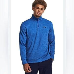 Under Armour Golf Men's UA Storm Long Sleeve Sweater Fleece ¼ Zip‎ Blue Size L